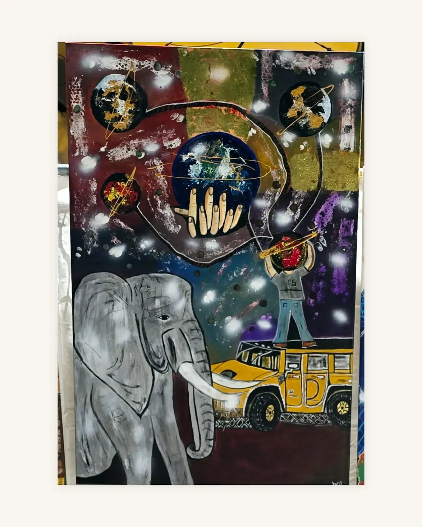 Traum Elefant mit Planeten 0