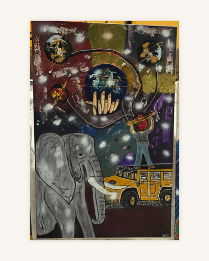Traum Elefant mit Planeten 2
