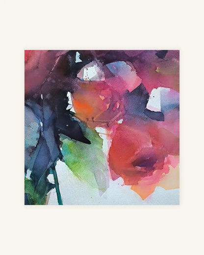 Rote Rosen in leuchtend Rot und Grüntönen I  Crimson Presence 2