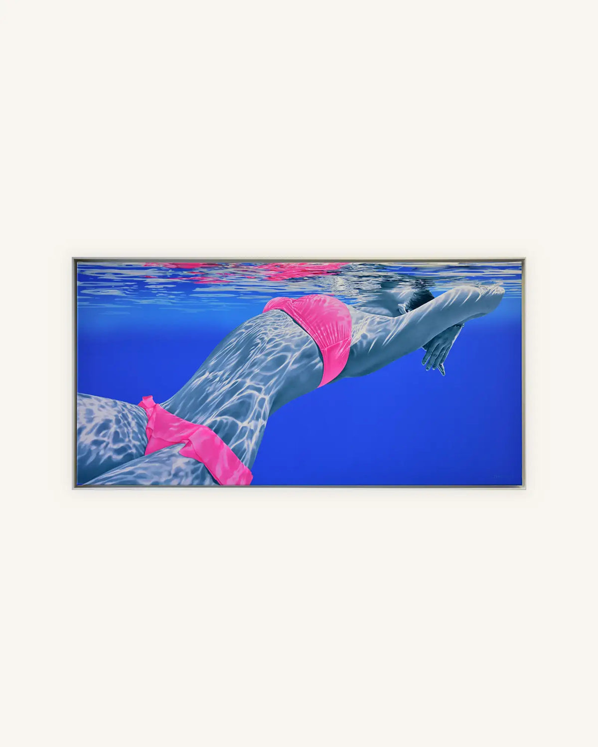 POOL Edition Line Extension No 9 - I/XX Fine Art Print auf Leinwand in Schattenfuge weiß, partiell handbemalt