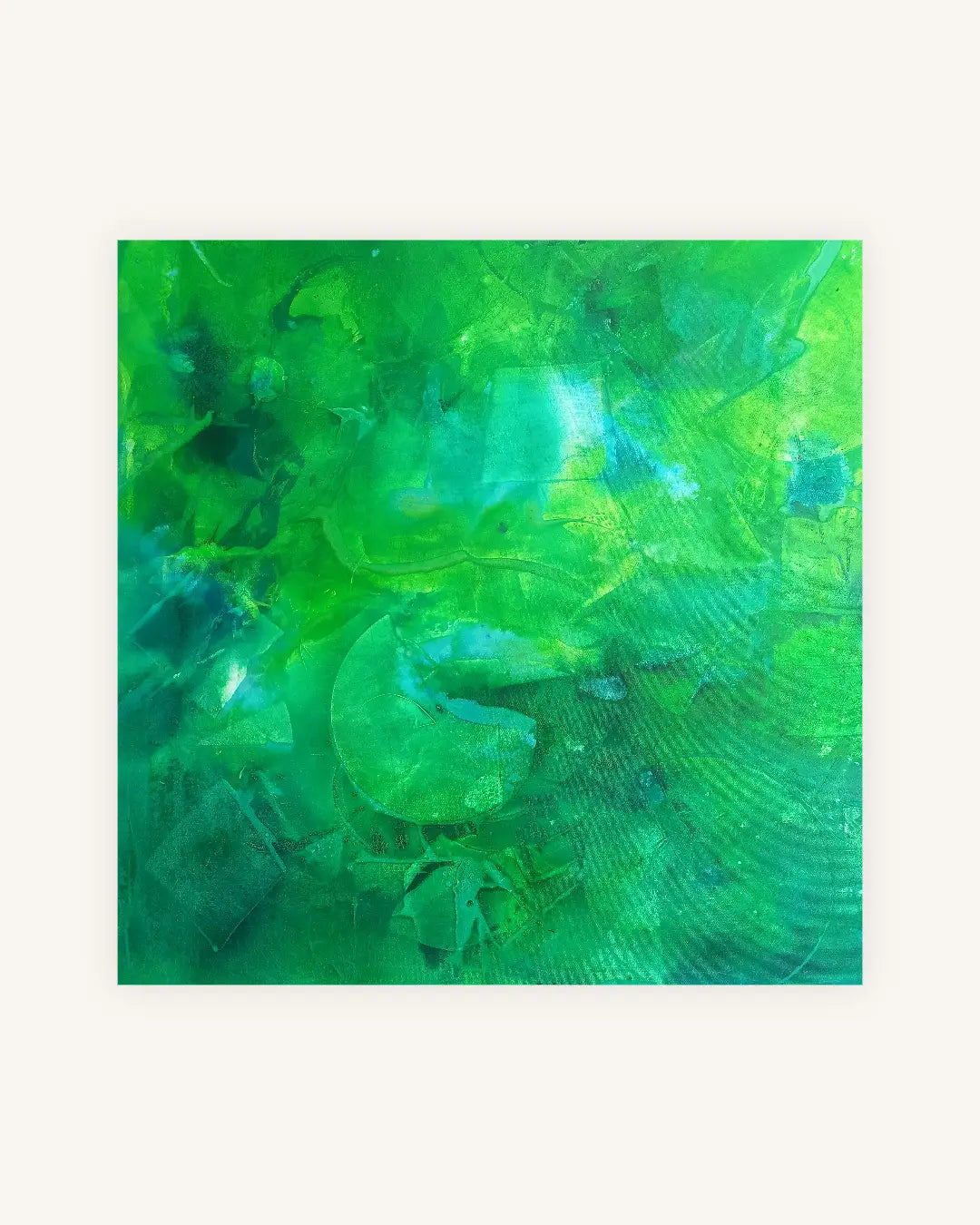 „Emerald Flow“ – abstraktes Acrylbild in leuchtendem Grün