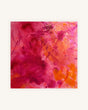 „Crimson Bloom“ – abstraktes Acryltintenbild in Purpurrot und Rosa