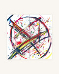 Unity in Chaos of black,gold,red,yellow,green,blue on white 0
