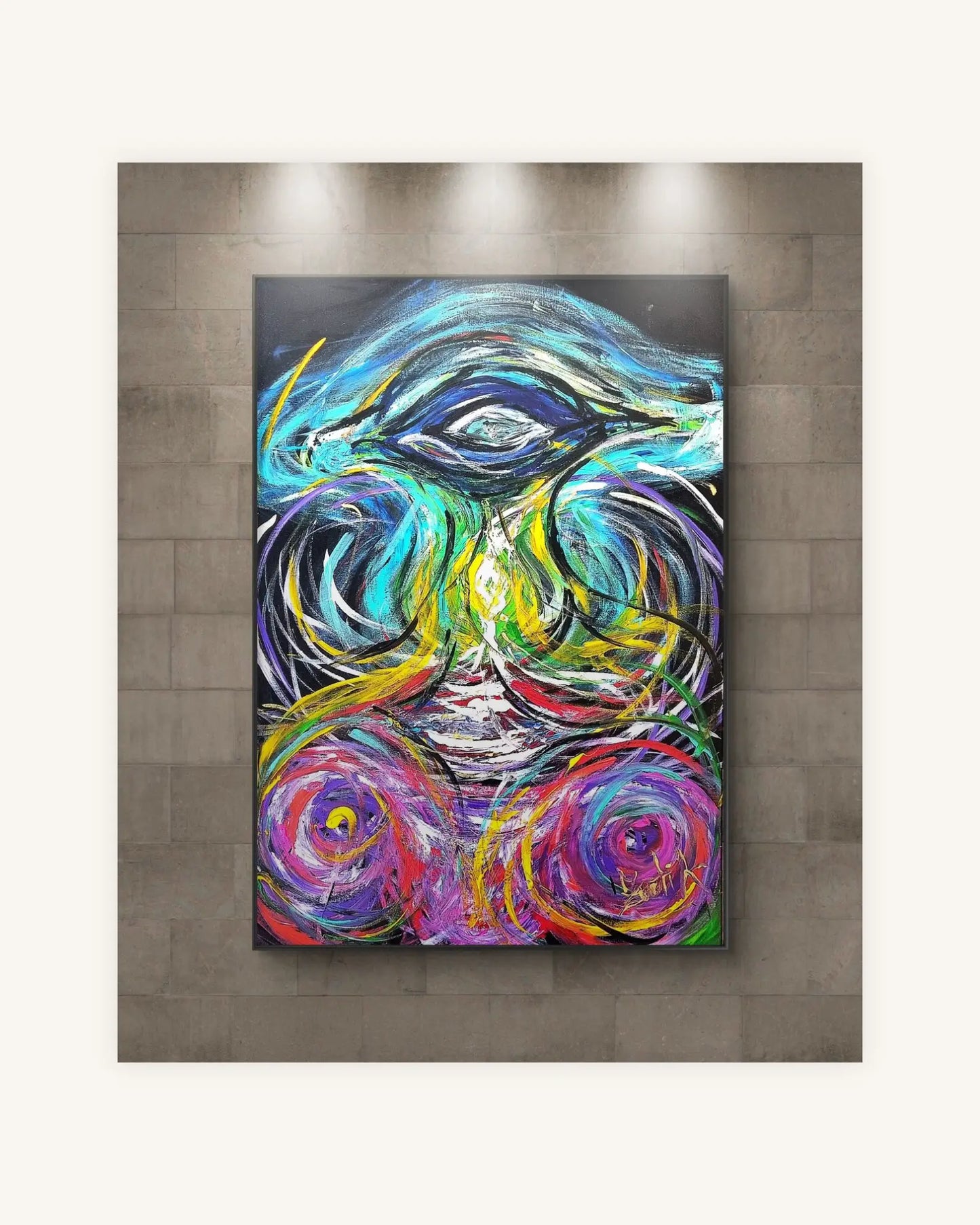 Surreal eye of the abstract ocean with blue,turquoise,pink 0