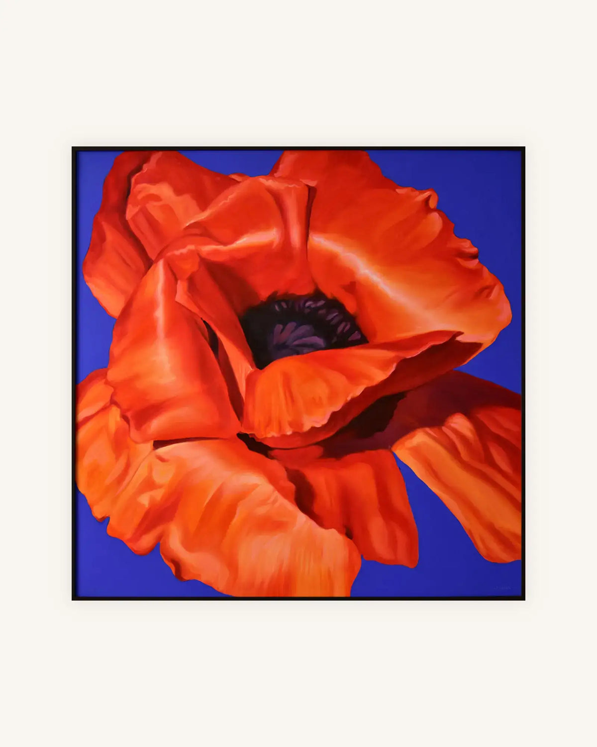 Klatschmohn Diptychon, Nielsen Alurahmen mattschwarz lackiert 2