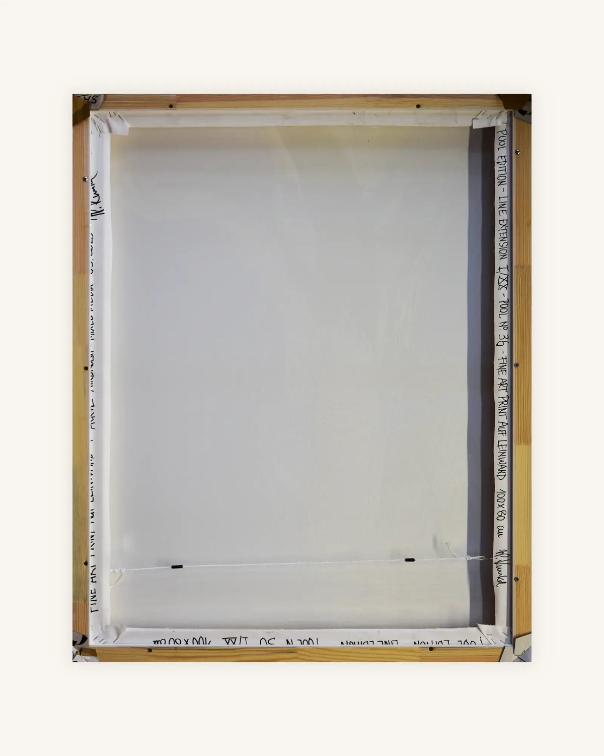 POOL Edition Line Extension No 36 - I/XX Fine Art Print auf Leinwand in Schattenfuge weiß, partiell handbemalt 1