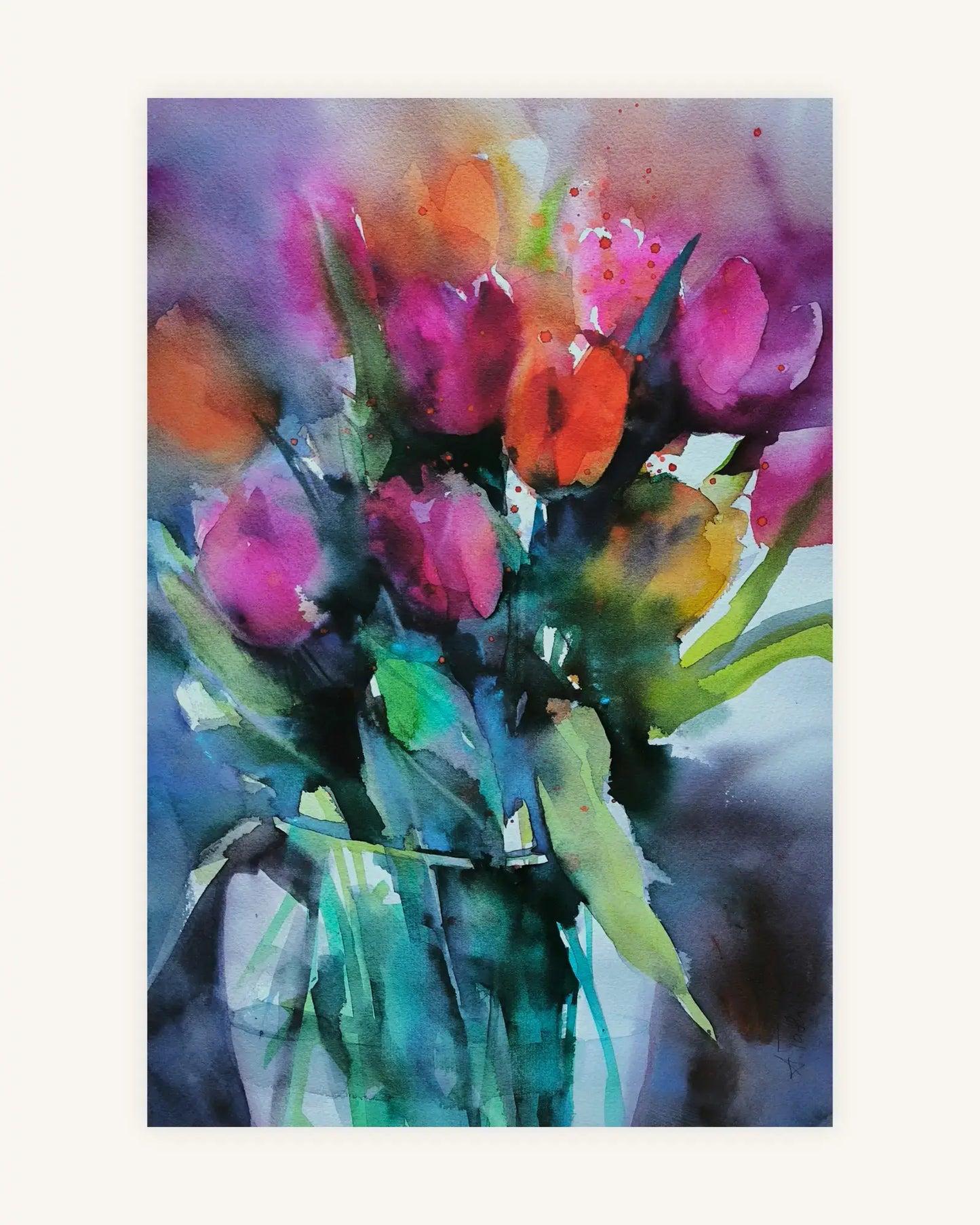 Tulpen in Rot, Orange und Violett I Chromatic Presence 0