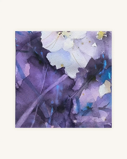 Weiße Baumblüten in Blau und Violett I Fragments of Light 5