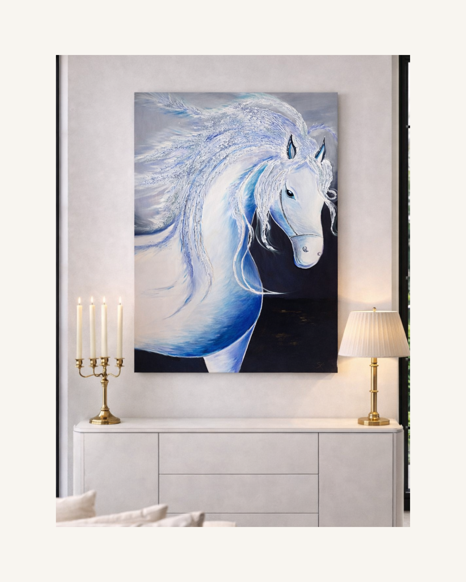Mystischer Pegasus in tiefem Blau 0