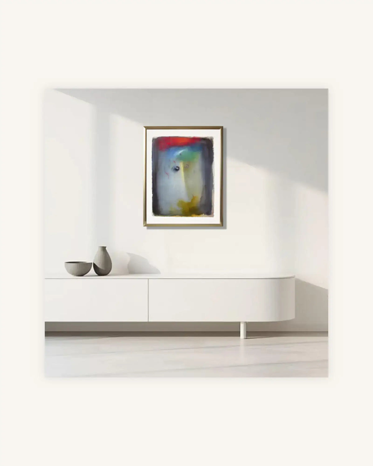 Ich habe dich gesehen, Aquarell mit Rahmen und Passepartout 1