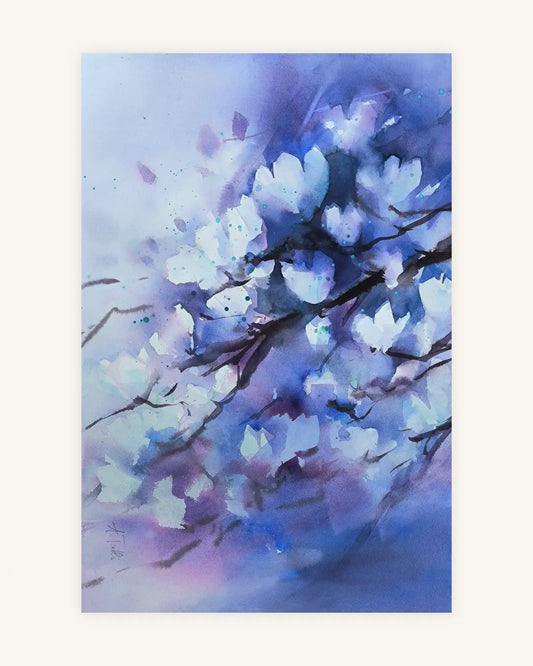 Weiße Magnolien mit Blautönen I In the flow of Light 0