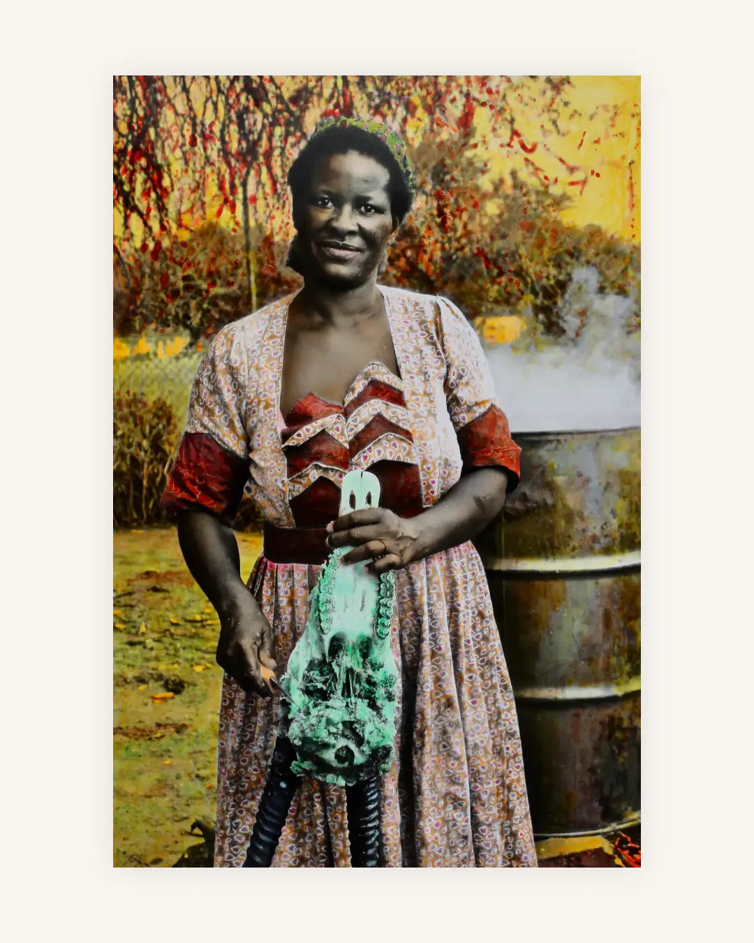 WOMAN WITH MINT SKULL