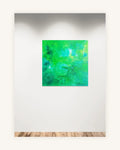 „Emerald Flow“ – abstraktes Acrylbild in leuchtendem Grün 2