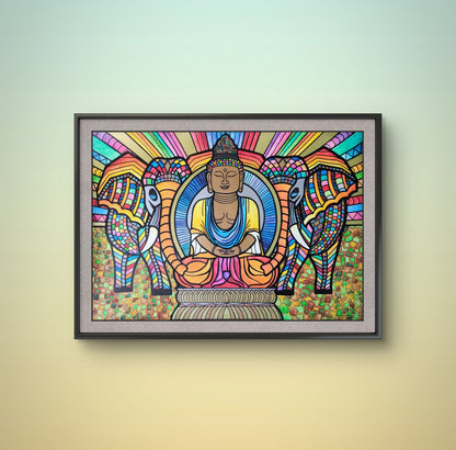 Format 84,1x59,4 cm Technik Mixed Media ( Aquarellstifte, Metallic Stifte von Posca,