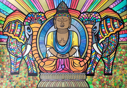 Format 84,1x59,4 cm Technik Mixed Media ( Aquarellstifte, Metallic Stifte von Posca,
