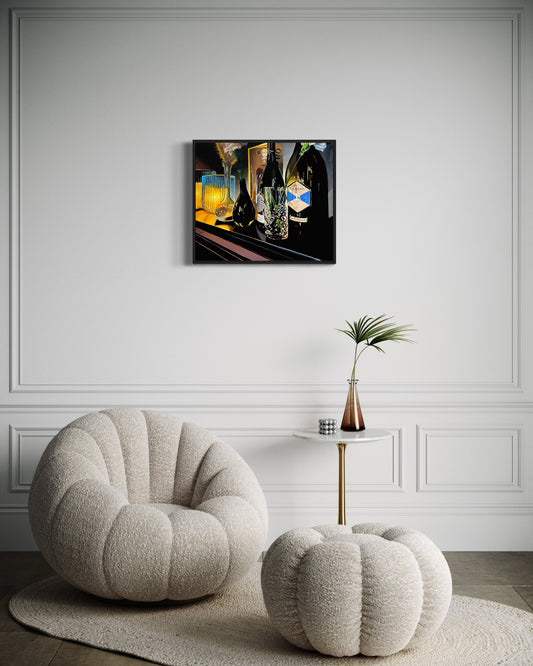Thomas Düwer mit seinem Kunstwerk "Stillleben I"&nbsp;  Format: 70x60cm  Material: Acryl auf Leinwand&nbsp;  Jahr: 2023