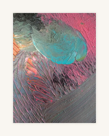 P A P A G E I | WERK 1 Entstanden im Alter von nur drei Jahren | Teil einer exklusiven Zweier-Serie  Mischtechnik auf Leinwand | 50 × 70 cm | Unikat | signiert | gerahmt 1