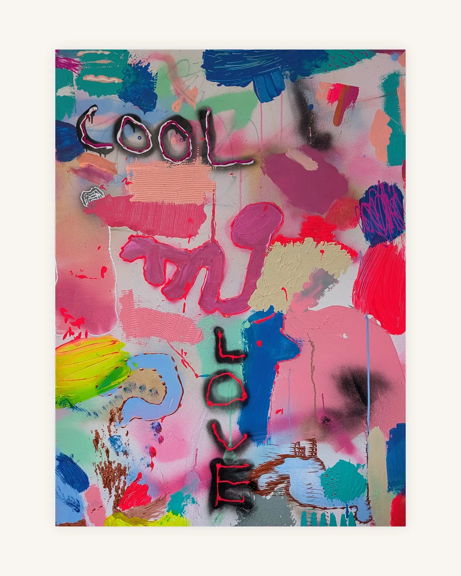 COOL LOVE | Intuitives Unikat | Mixed Media |Handsigniert auf der Rückseite 0