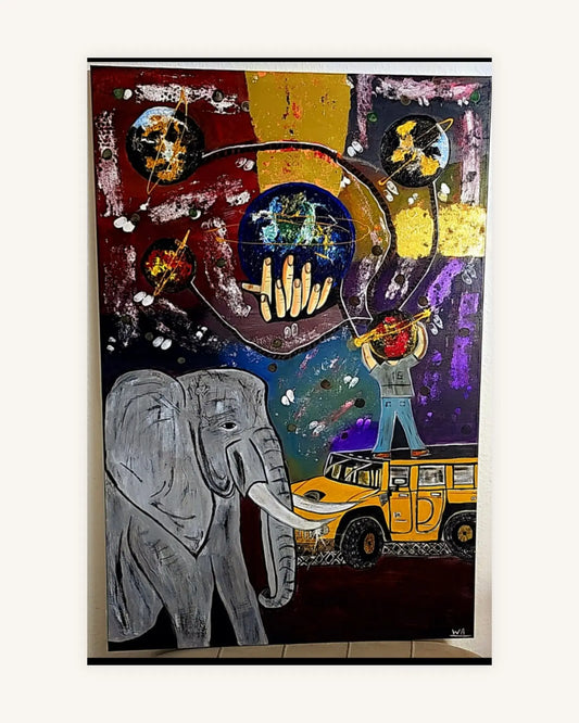 Traum Elefant mit Planeten 0