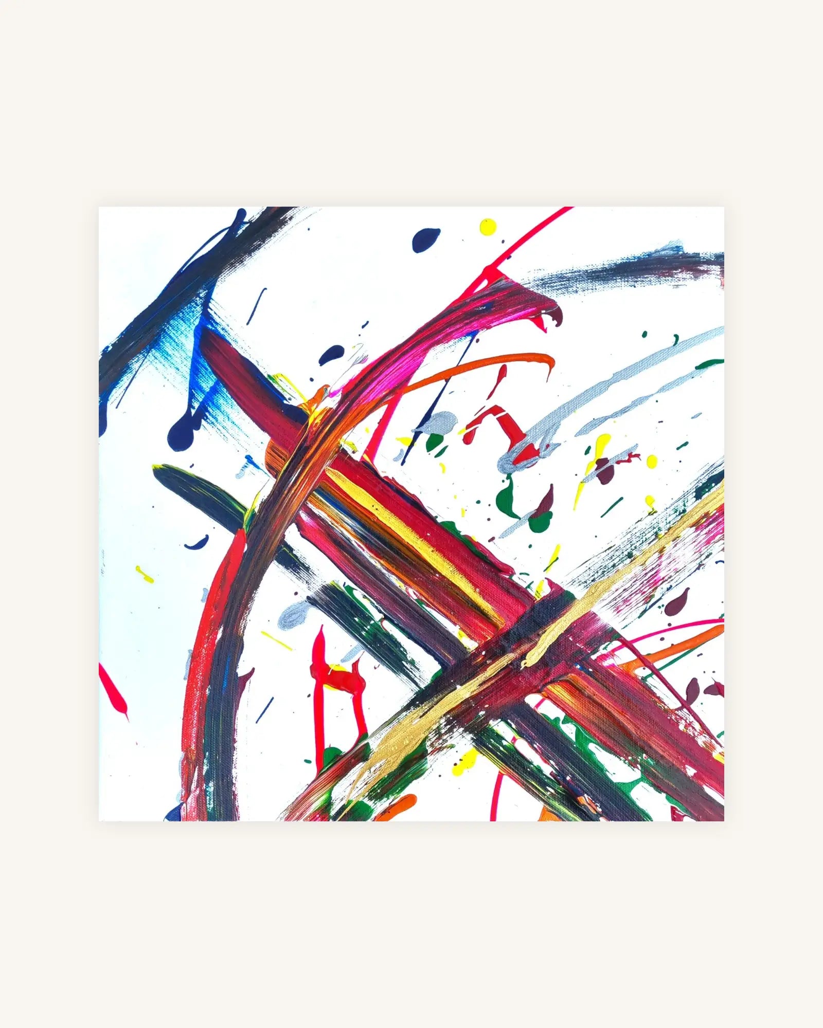 Unity in Chaos of black,gold,red,yellow,green,blue on white 5