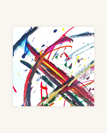 Unity in Chaos of black,gold,red,yellow,green,blue on white 5