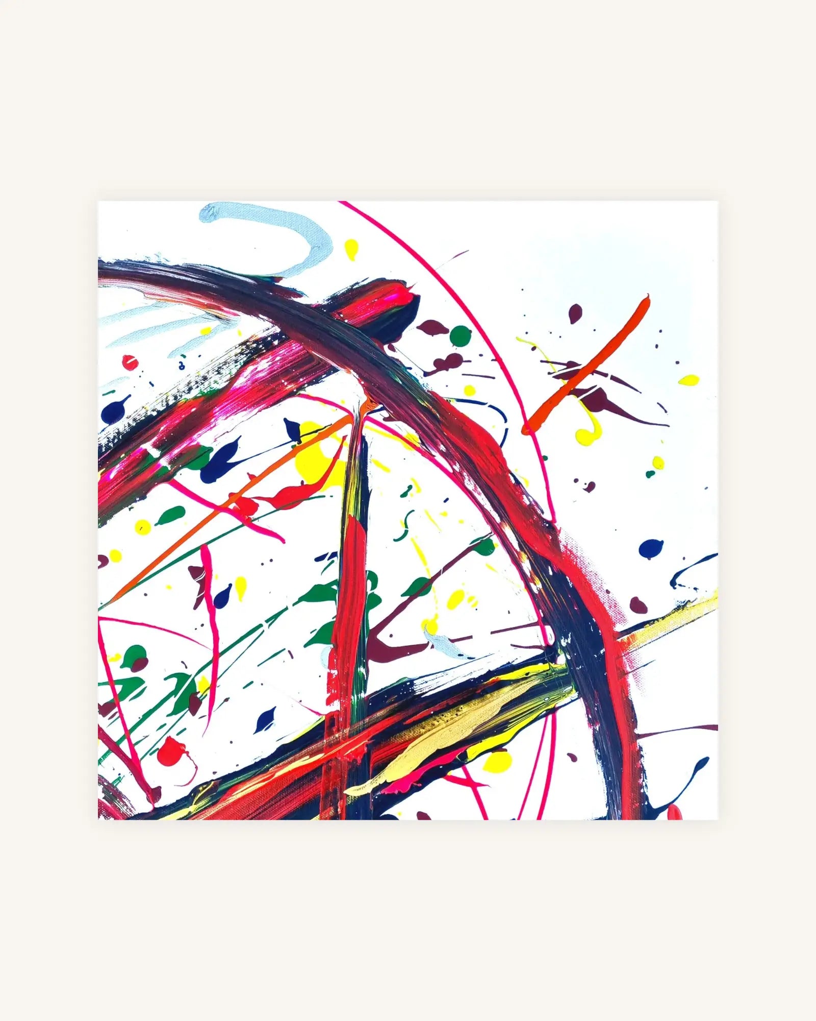 Unity in Chaos of black,gold,red,yellow,green,blue on white 4