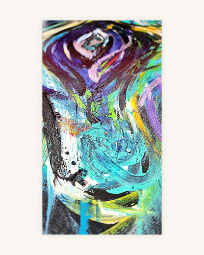 Surreal eye of the abstract ocean with blue,turquoise,pink 8