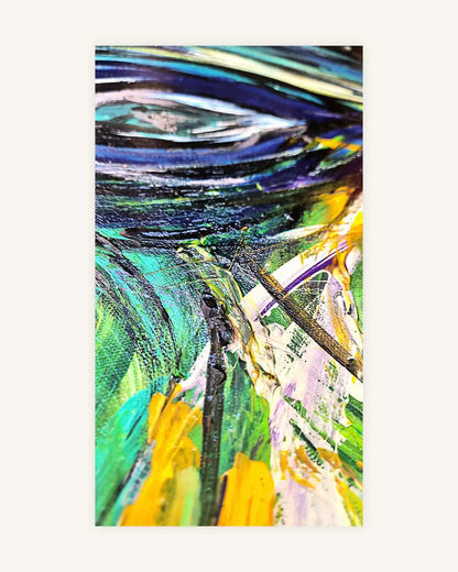 Surreal eye of the abstract ocean with blue,turquoise,pink 7