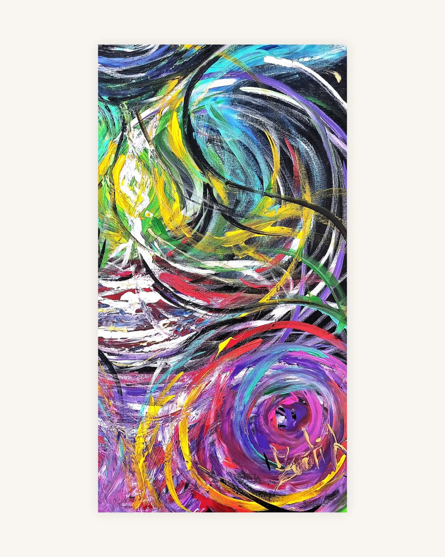 Surreal eye of the abstract ocean with blue,turquoise,pink 3