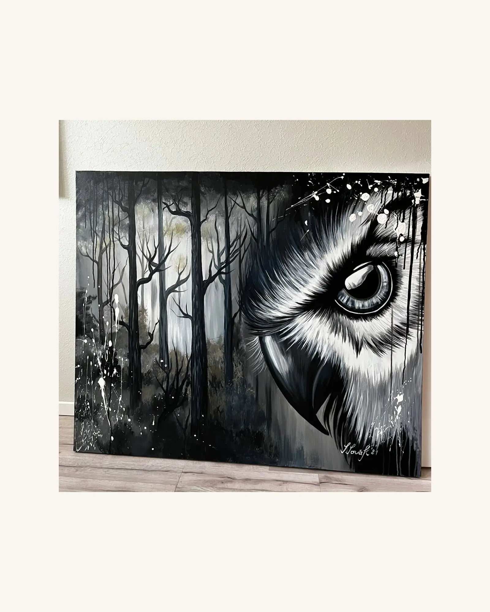 Owl in the dark night 0