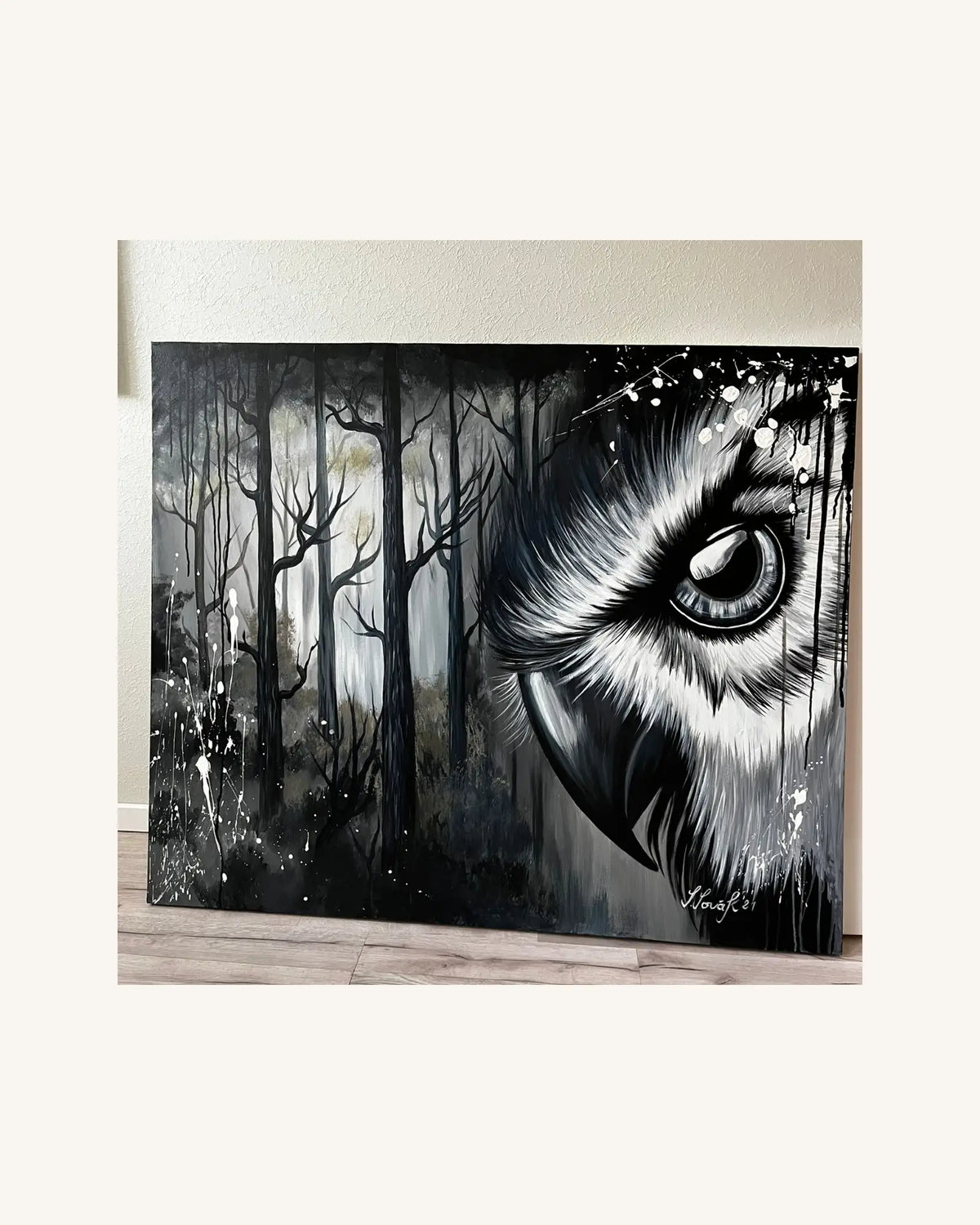Owl in the dark night 0