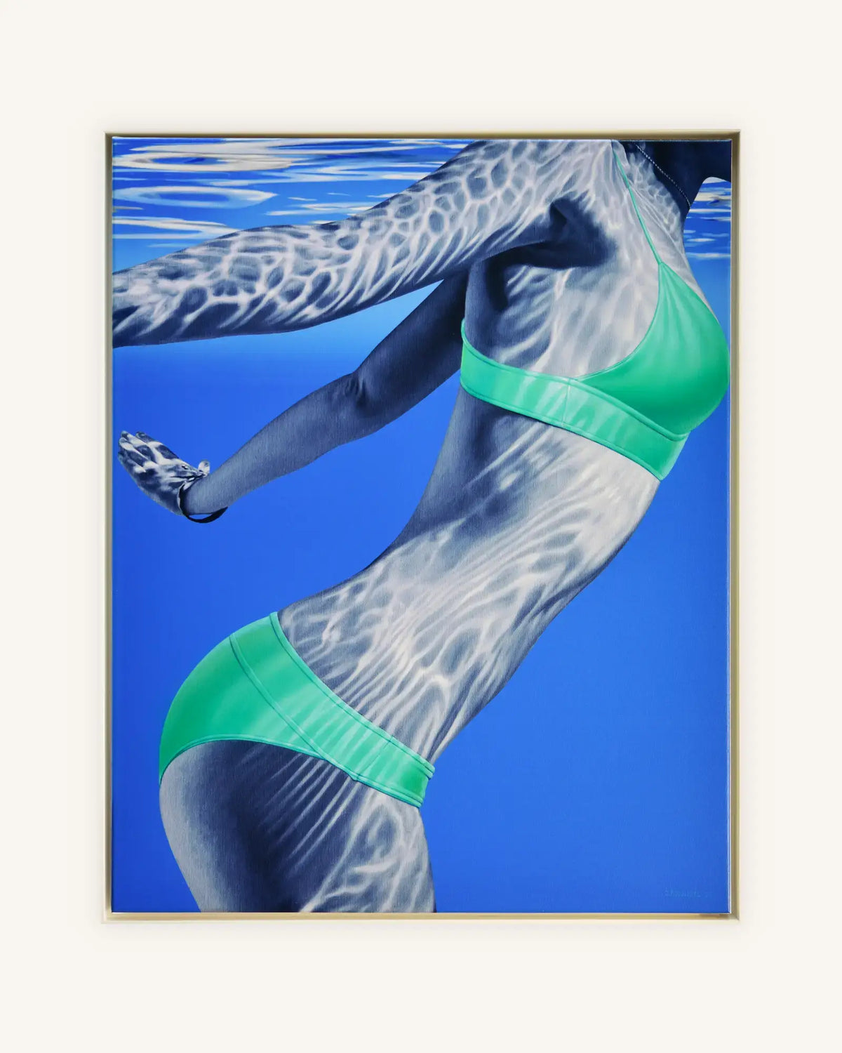 POOL Edition Line Extension No 25 - I/XX Fine Art Print auf Leinwand in Schattenfuge weiß, partiell handbemalt 0