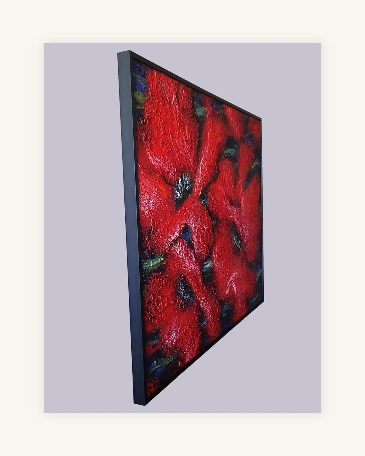 Klatschmohn Expressiv Diptychon, Nielsen Alurahmen mattschwarz lackiert 8
