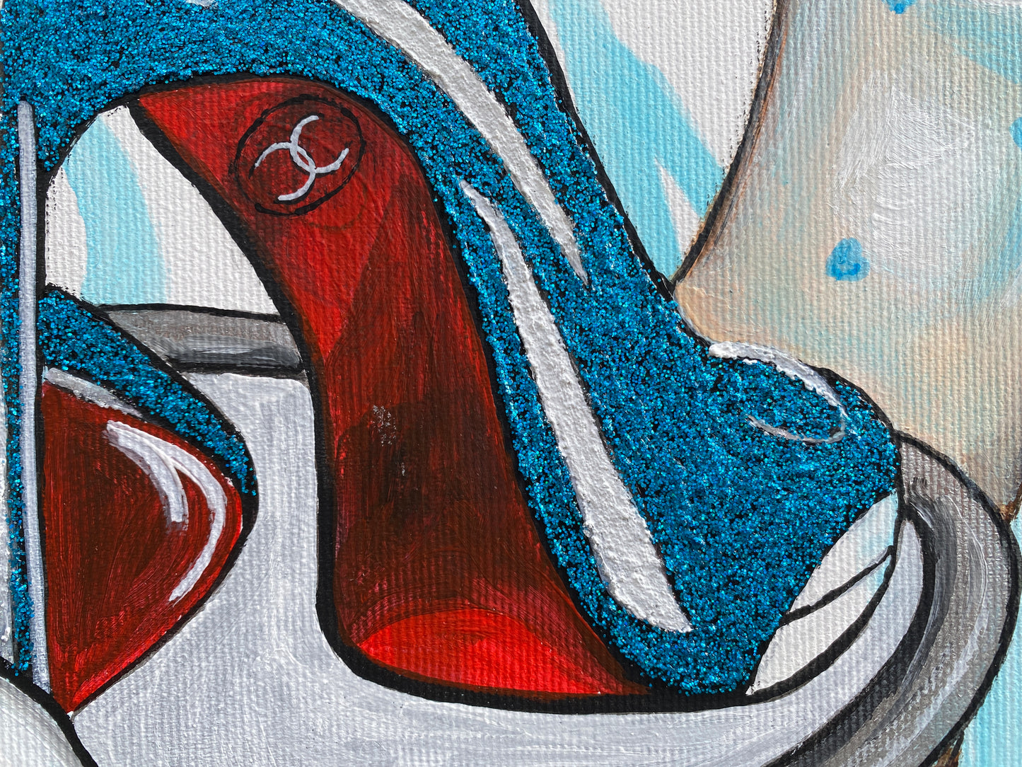blue shoes