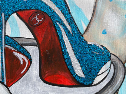 blue shoes