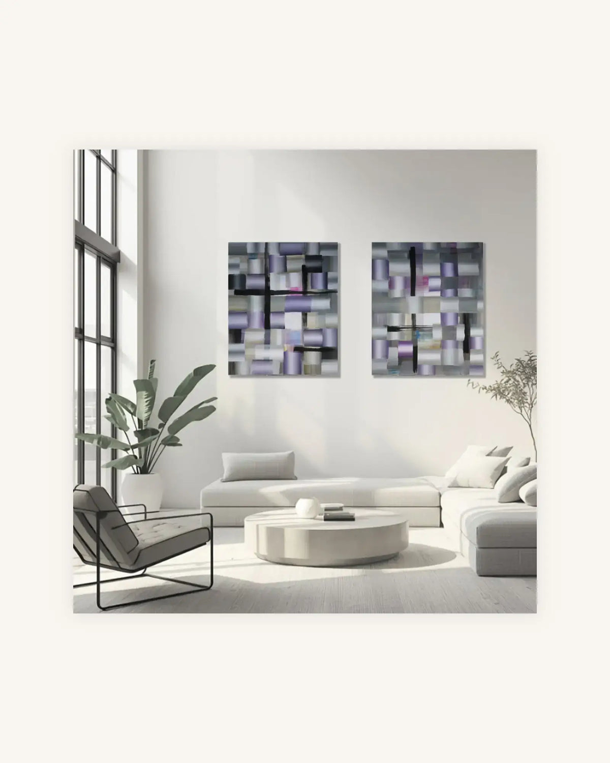 Abstrakt Grau 1 & 2, Diptychon 1
