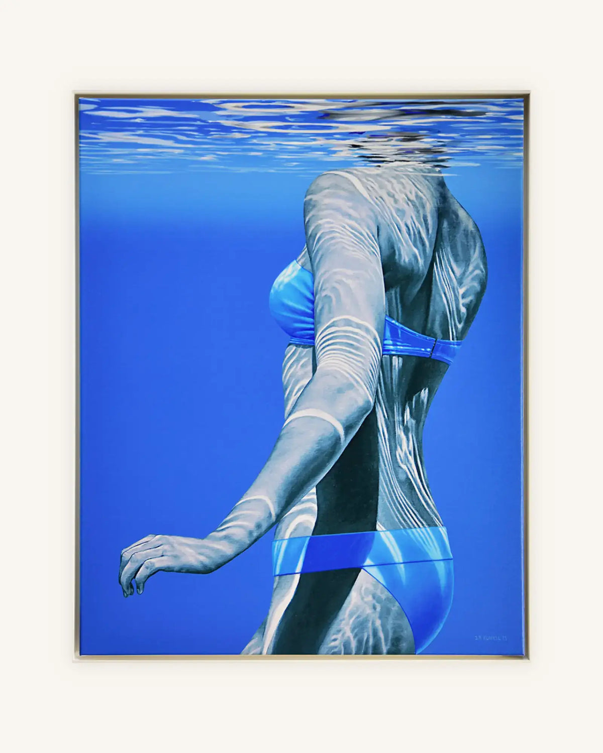 POOL Edition Line Extension No 36 - I/XX Fine Art Print auf Leinwand in Schattenfuge weiß, partiell handbemalt