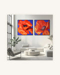 Klatschmohn Diptychon, Nielsen Alurahmen mattschwarz lackiert 1