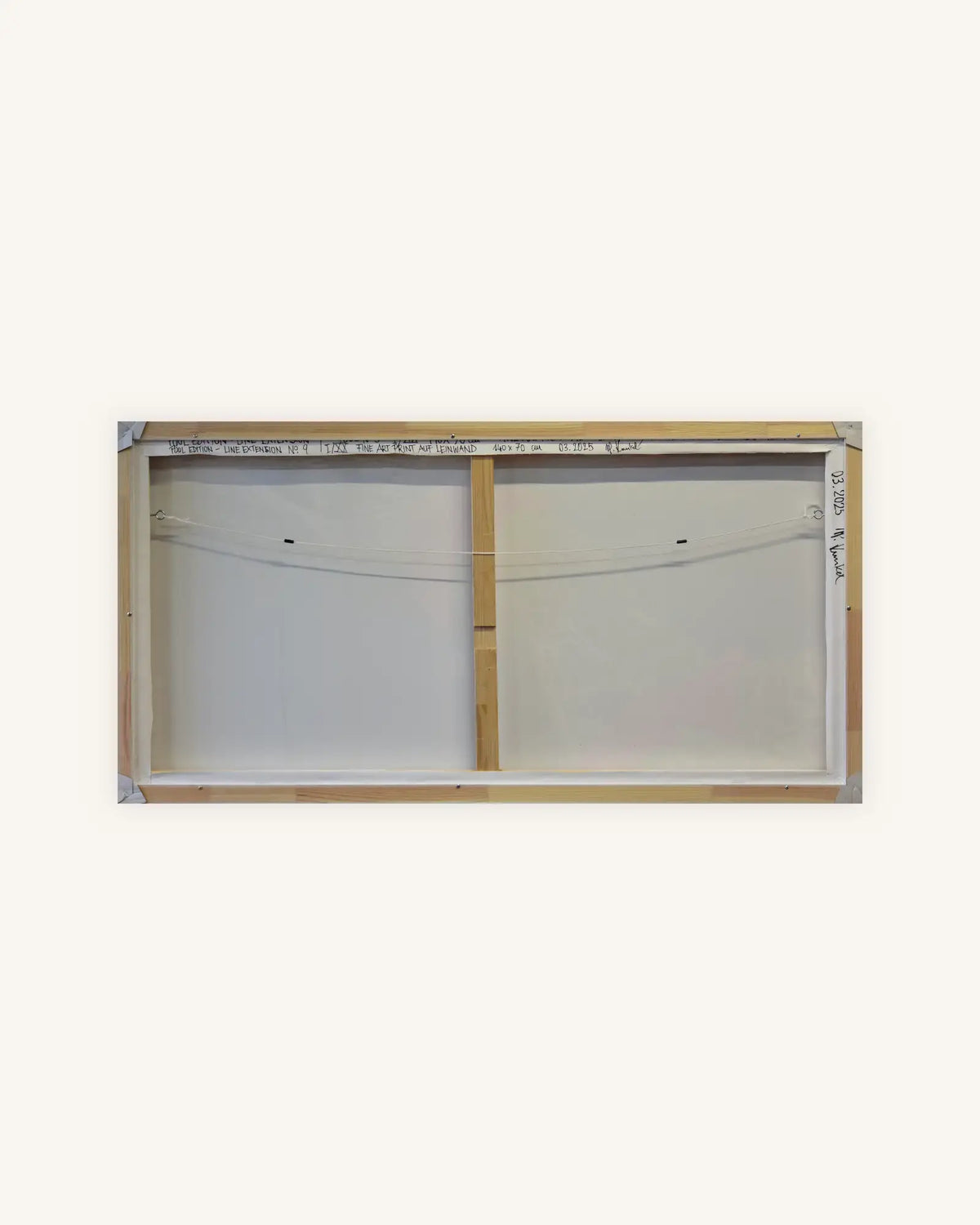 POOL Edition Line Extension No 9 - I/XX Fine Art Print auf Leinwand in Schattenfuge weiß, partiell handbemalt 1