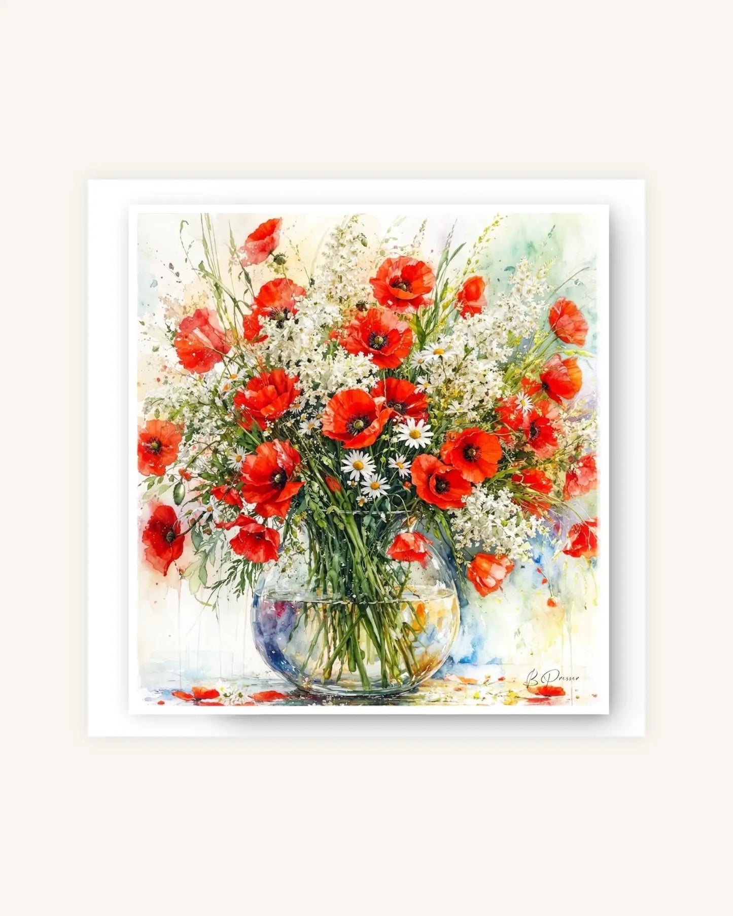 Poppies, lilac and daisies 0