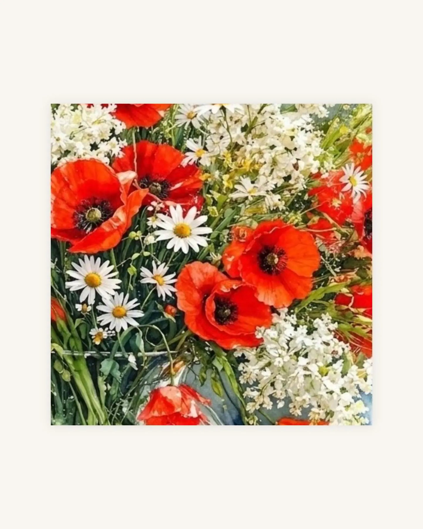 Poppies, lilac and daisies 1