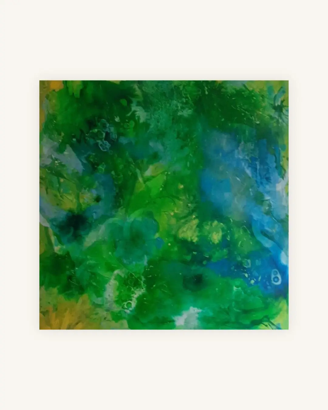 „Ocean Breath“ – abstraktes Acrylbild in Blau und Grün